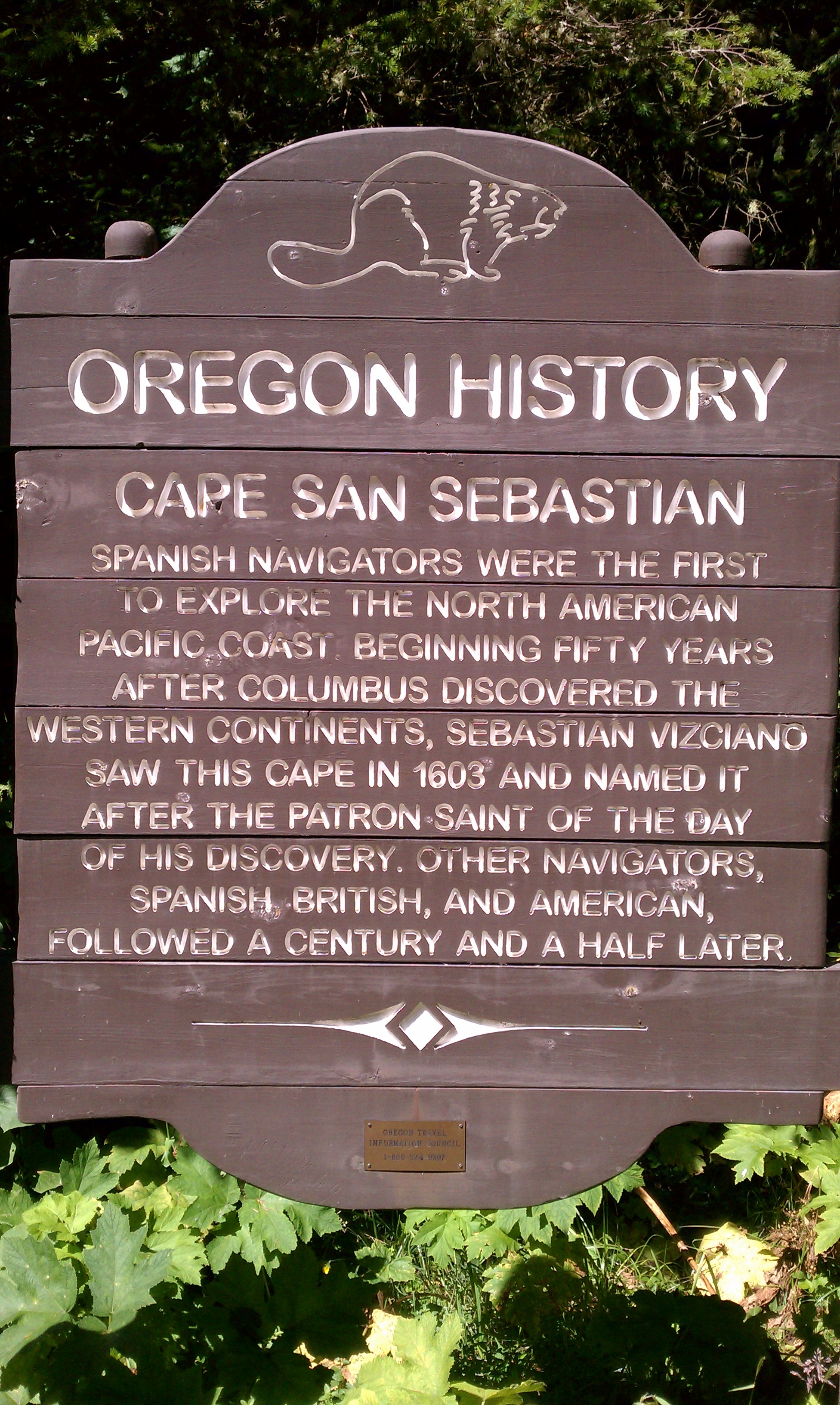 Cape San Sebastian Marker