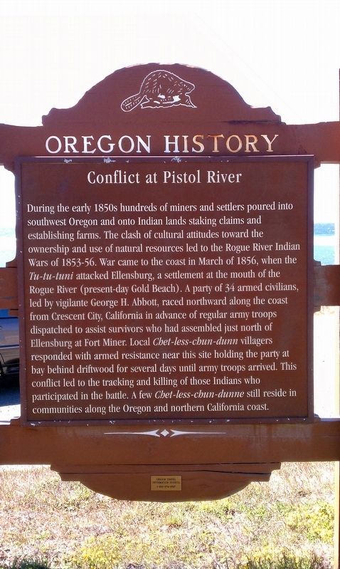 Conflict at Pistol River Marker image. Click for full size.