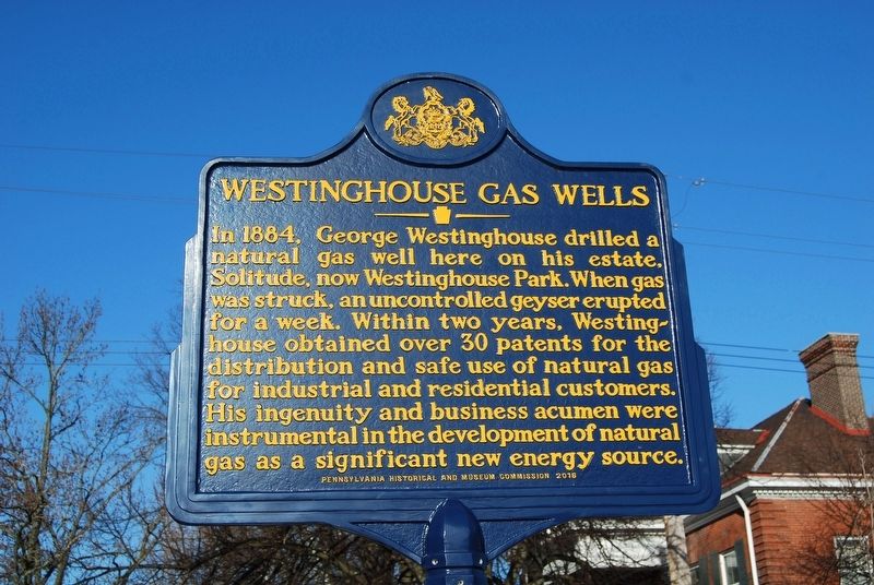 Westinghouse Gas Wells Marker image. Click for full size.