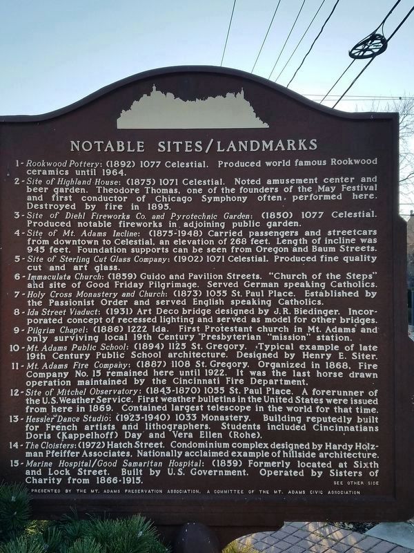 Mt. Adams Marker - Reverse image. Click for full size.