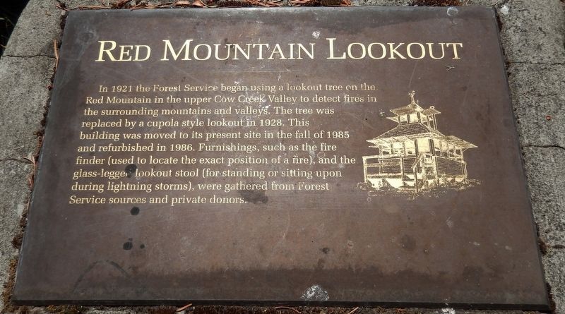 Red Mountain Lookout Marker image. Click for full size.