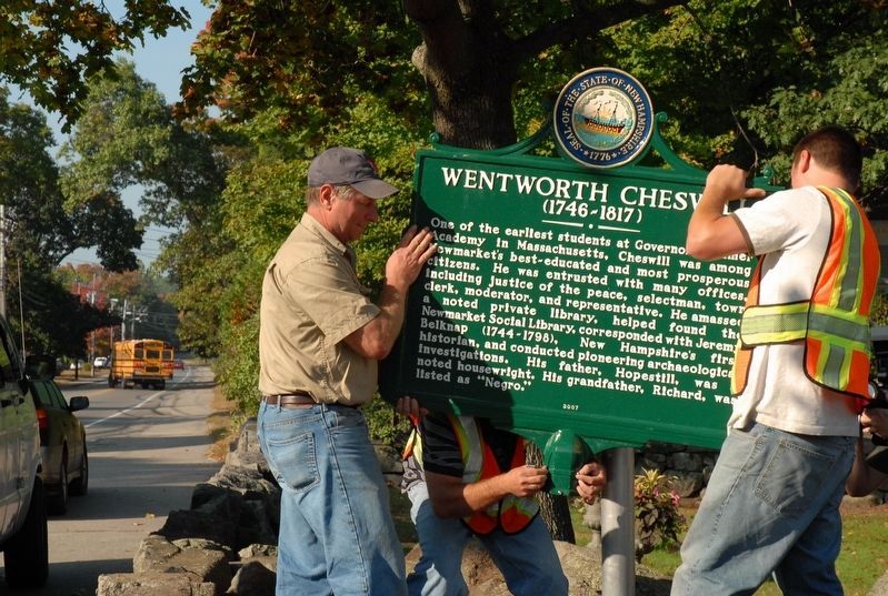 Wentworth Cheswill Marker Installation image. Click for full size.