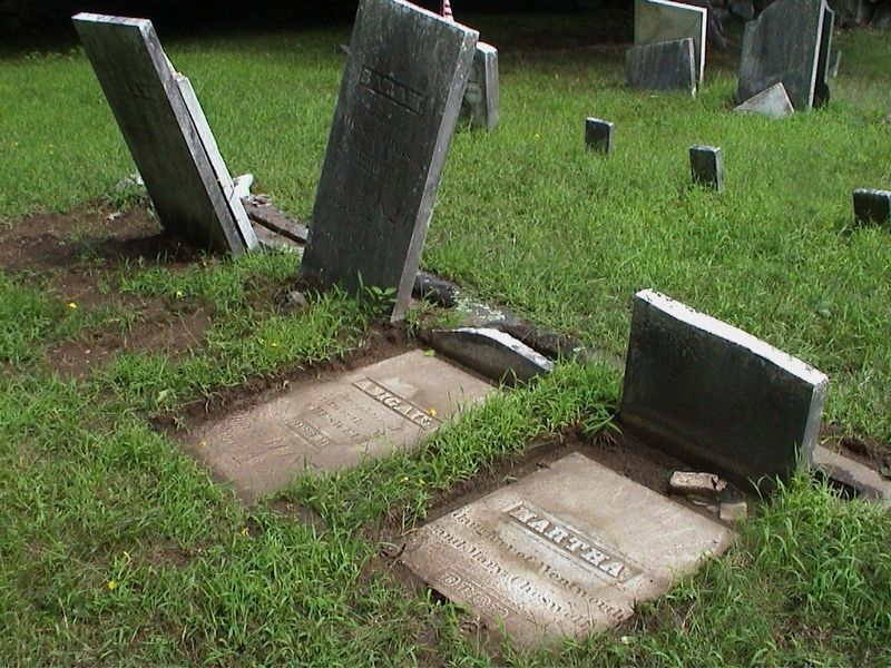 Cheswell Headstones Before Repairs image. Click for full size.