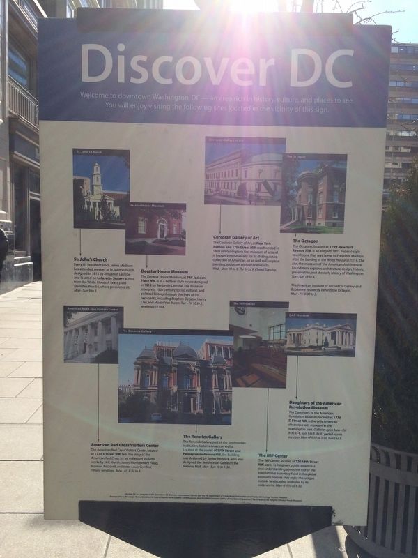 Front of Discover DC / Metro Center Marker image. Click for full size.