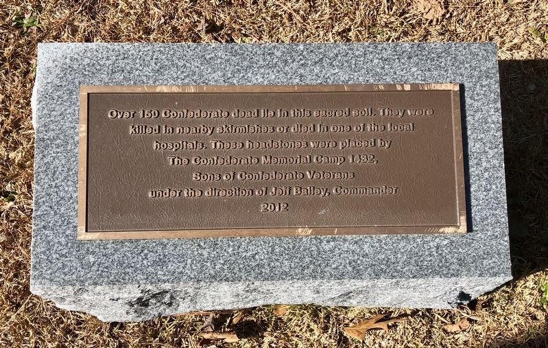 Plaque describing the grave markers placed there.. Click for full size. Plaque describing the grave markers placed there. image. Click for full size.