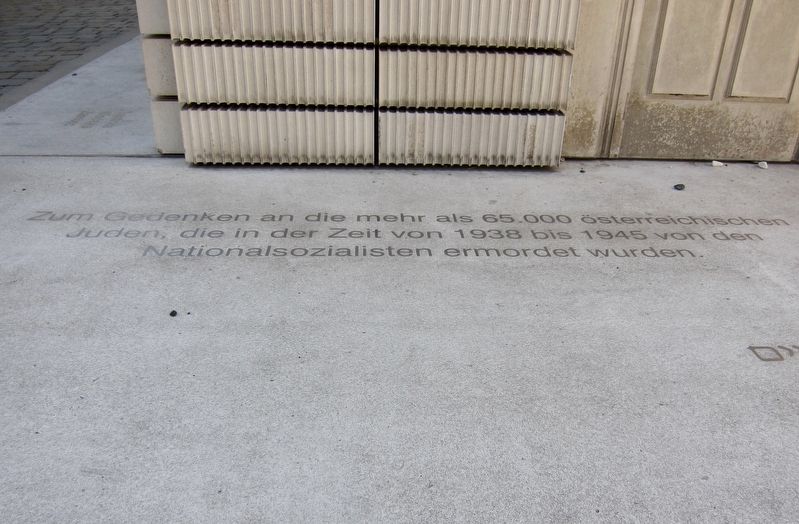 Holocaust Memorial Marker - German text image. Click for full size.