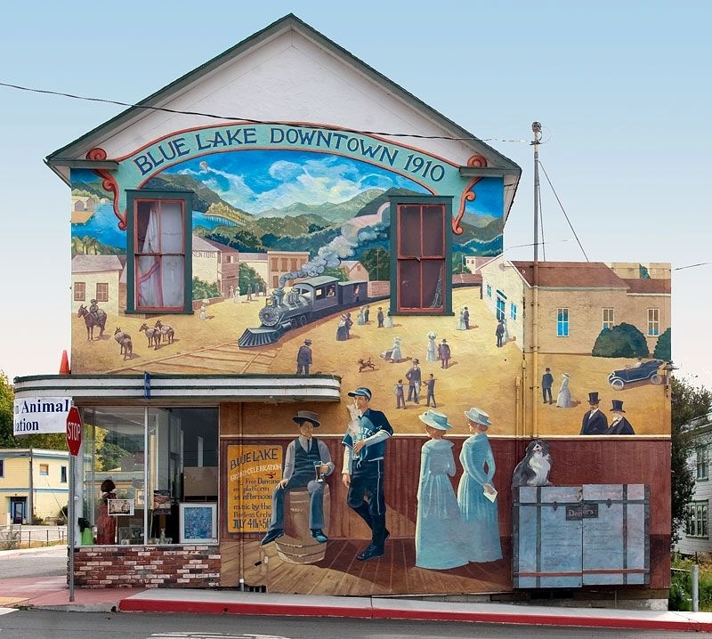 Arcata and Mad River Rail Road Company Mural image. Click for full size.