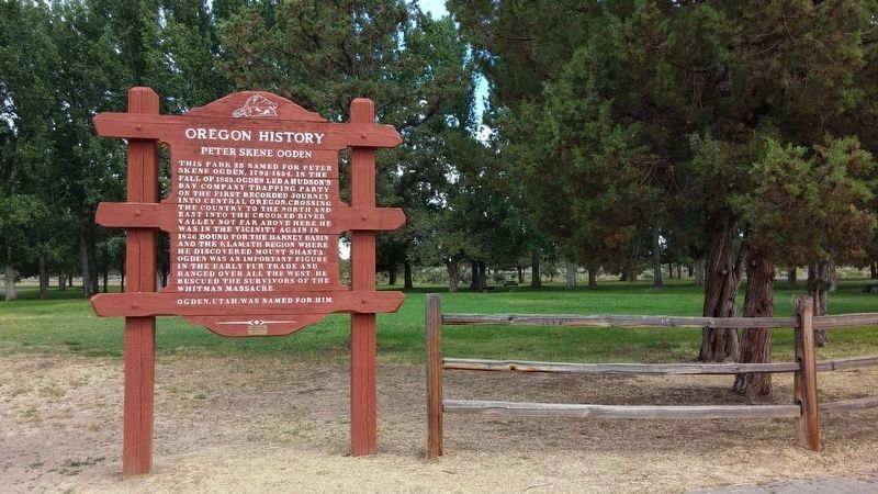Peter Skene Ogden Marker. Click for full size. Peter Skene Ogden Marker image. Click for full size.