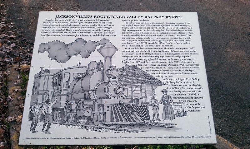 Jacksonville’s Rogue River Valley Railway 1891-1925 Marker image. Click for full size.