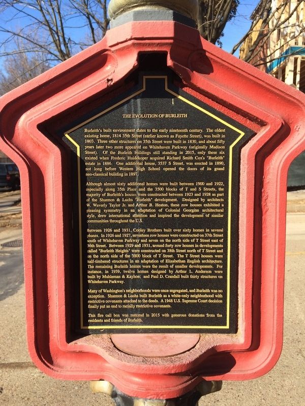 The Evolution of Burleith Marker. Click for full size. The Evolution of Burleith Marker image. Click for full size.