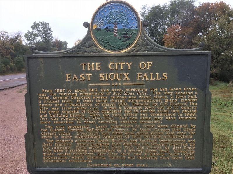 The City of East Sioux Falls Marker. Click for full size. The City of East Sioux Falls Marker image. Click for full size.