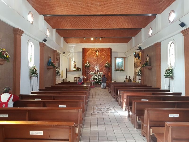 The interior of the Church of María de Guadalupe, Health to the Infirm image. Click for full size.
