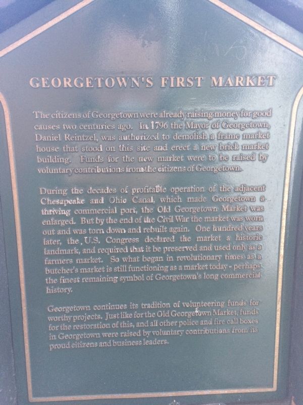 Georgetown's First Market Marker image. Click for full size.