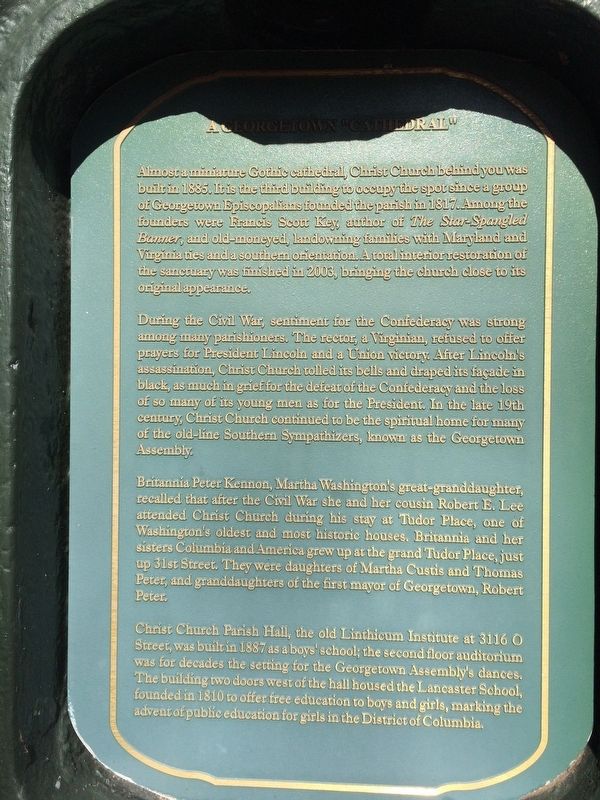 A Georgetown "Cathedral" Marker image. Click for full size.