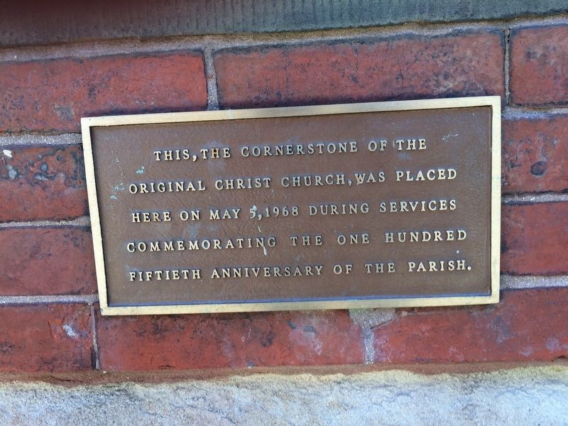 The Cornerstone of the Original Christ Church Marker image. Click for full size.