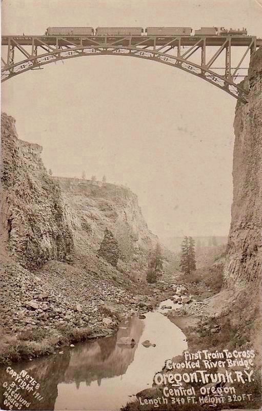 <i>First Train to Cross Crooked River Bridge</i> image. Click for full size.