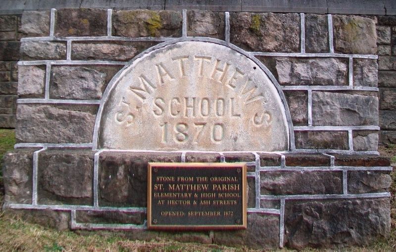 St. Matthew Parish School Name Stone Marker image. Click for full size.