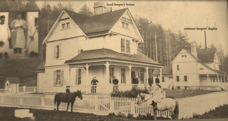 Marker detail: Lightkeepers' Houses circa 1895 image. Click for full size.