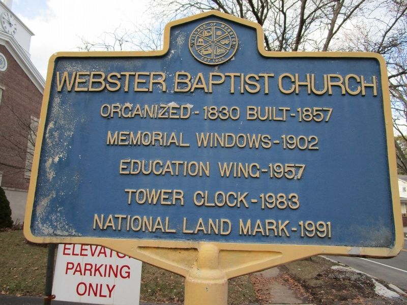 Webster Baptist Church Marker. Click for full size. Webster Baptist Church Marker image. Click for full size.