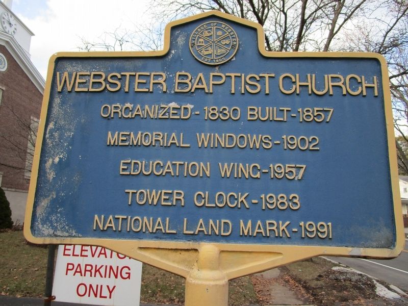 Webster Baptist Church Marker image. Click for full size.