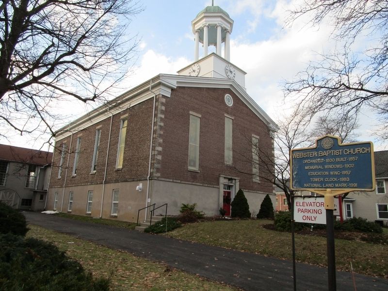 Webster Baptist Church & Marker image. Click for full size.
