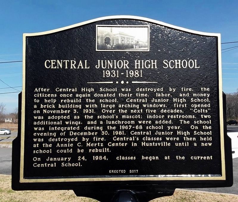 Central Junior High School Marker image. Click for full size.
