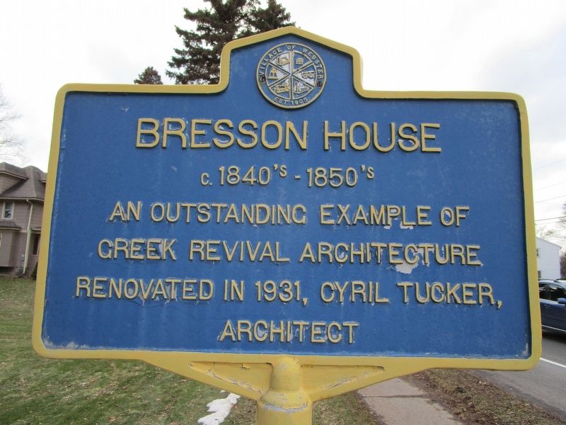 Bresson House Marker. Click for full size. Bresson House Marker image. Click for full size.