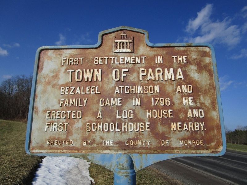 First Settlement in the Town of Parma Marker image. Click for full size.
