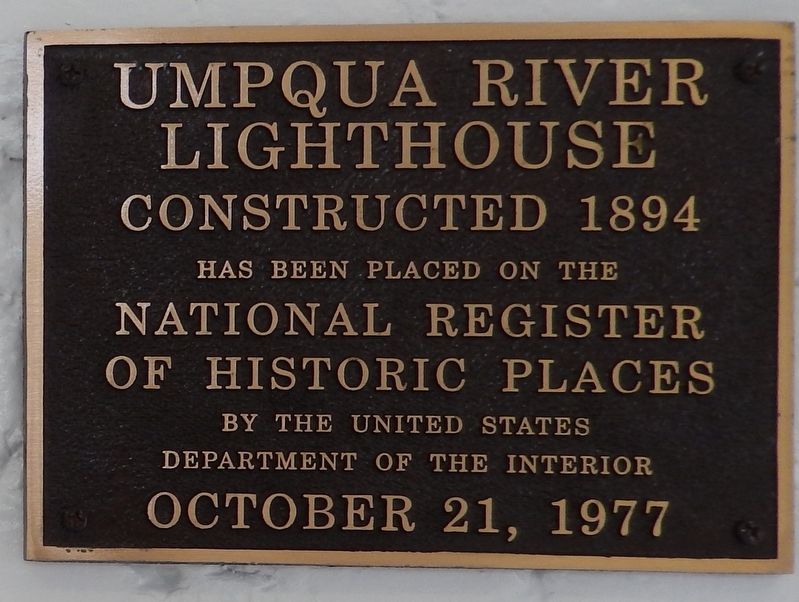 Umpqua River Lighthouse National Register of Historic Places Plaque image. Click for full size.