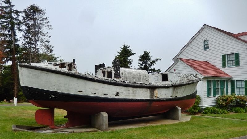 U.S.C.G. Station Umpqua River Lifeboat Exhibit. Click for full size. U.S.C.G. Station Umpqua River Lifeboat Exhibit image. Click for full size.