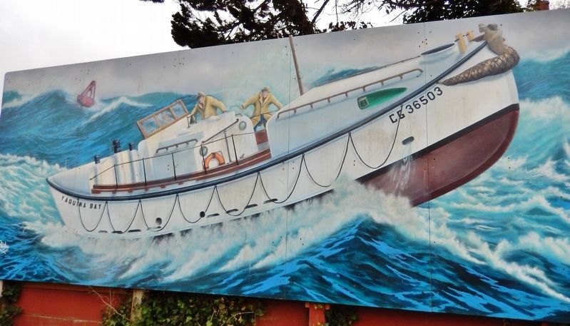 United States Coast Guard Motor Lifeboat CG 36503 Mural (<i>near marker</i>). Click for full size. United States Coast Guard Motor Lifeboat CG 36503 Mural (<i>near marker</i>) image. Click for full size.