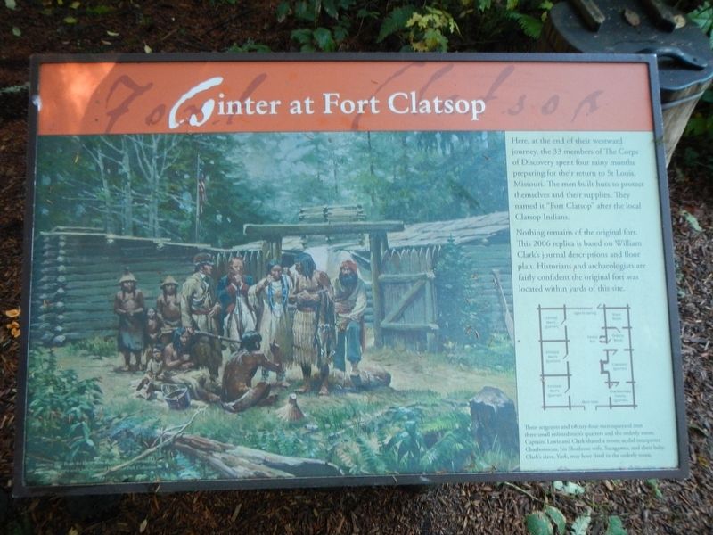 Winter at Fort Clatsop Marker image. Click for full size.