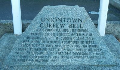 Uniontown Curfew Bell Marker. Click for full size. Uniontown Curfew Bell Marker image. Click for full size.