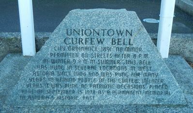 Uniontown Curfew Bell Marker image. Click for full size.