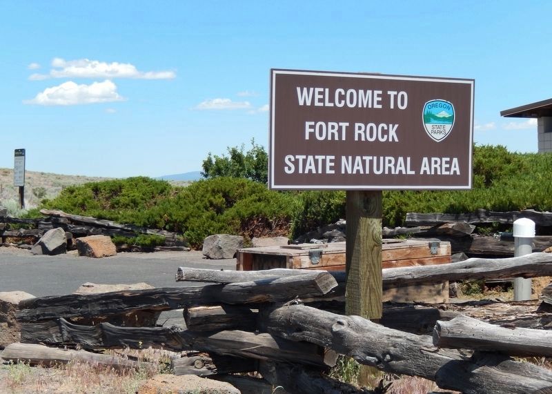 Fort Rock State Park Sign (<i>near marker</i>) image. Click for full size.