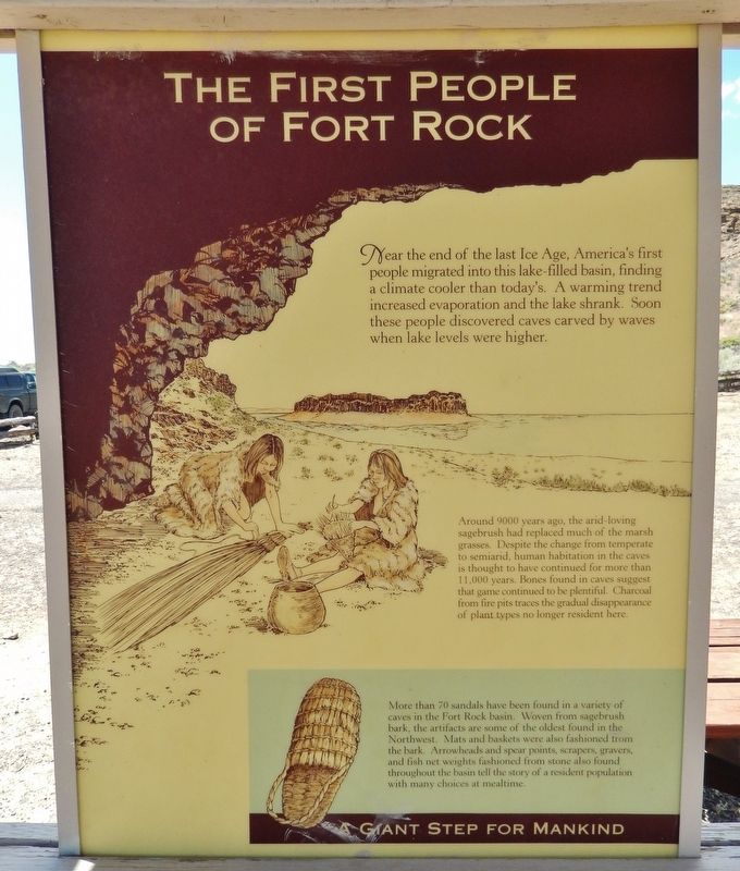 The First People of Fort Rock Marker. Click for full size. The First People of Fort Rock Marker image. Click for full size.