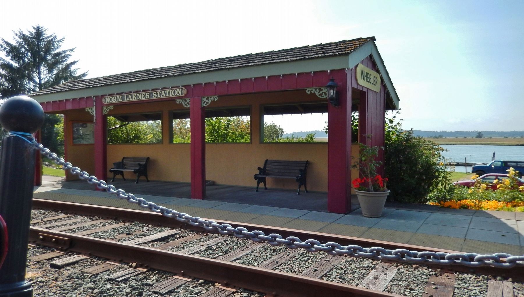 Norm Laknes Station (<i>beside marker</i>) image. Click for full size.