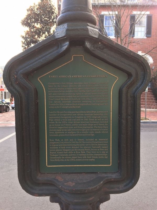 Early African American Georgetown Marker image. Click for full size.