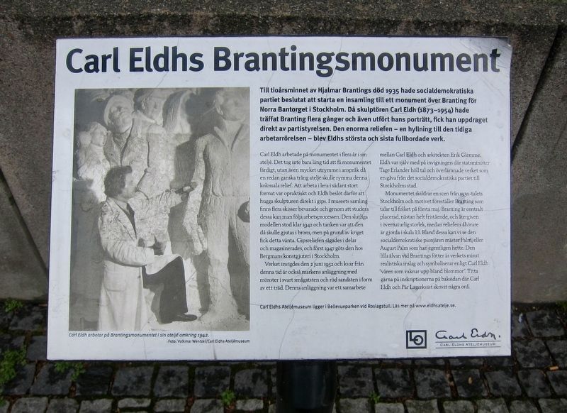 Carl Eldhs Brantingsmonument / Carl Eldh's Branting Monument Marker image. Click for full size.