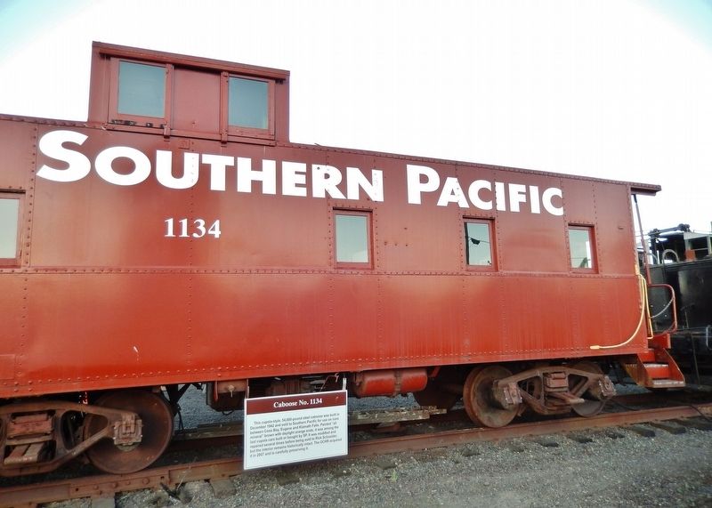Caboose No. 1134 Marker (<i>wide view showing caboose</i>). Click for full size. Caboose No. 1134 Marker (<i>wide view showing caboose</i>) image. Click for full size.