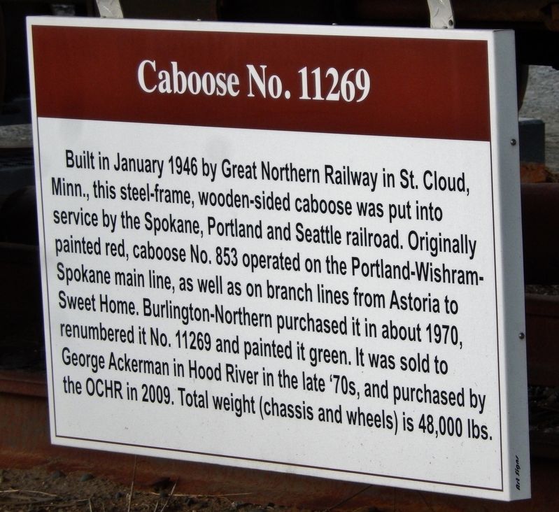 Caboose No. 11269 Marker image. Click for full size.