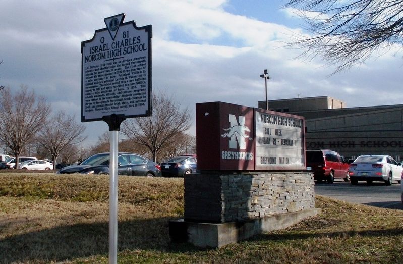 Israel Charles Norcom High School Marker. image. Click for full size.