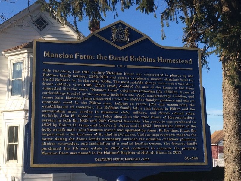 Mansion Farmer: the David Robbins Homestead Marker image. Click for full size.