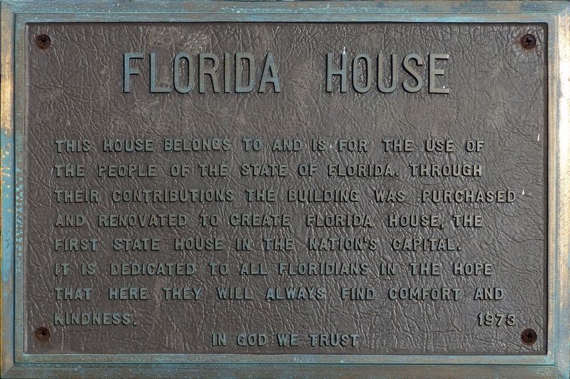 Florida House Marker image. Click for full size.