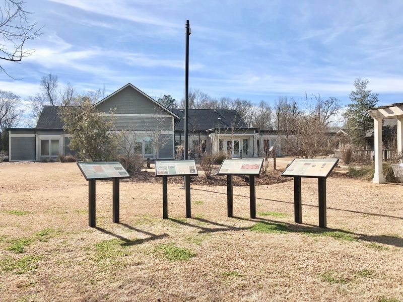 Marker is second from left and is in front of the Oxbow Meadows Environmental Learning Center.. Click for full size. Marker is second from left and is in front of the Oxbow Meadows Environmental Learning Center. image. Click for full size.