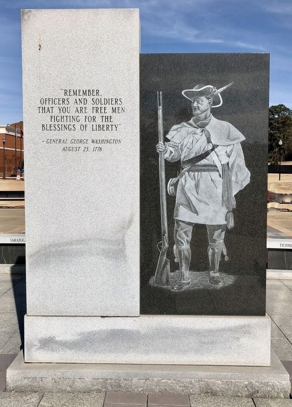 American Revolutionary War Infantryman Monument (reverse) image. Click for full size.