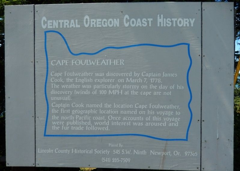 Cape Foulweather Marker image. Click for full size.