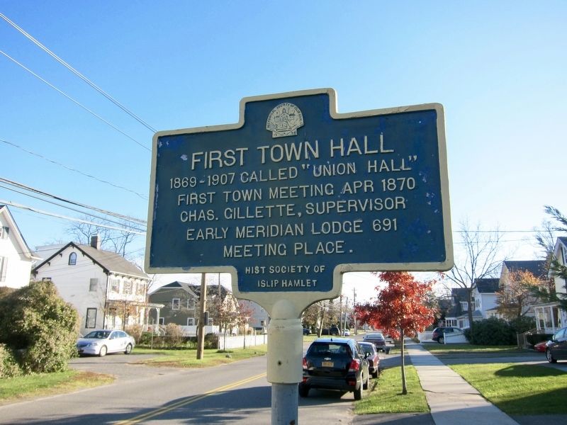 First Town Hall Marker image. Click for full size.