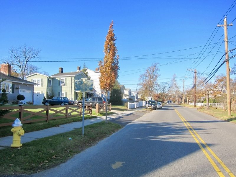 First Town Hall Marker - Wide View image. Click for full size.