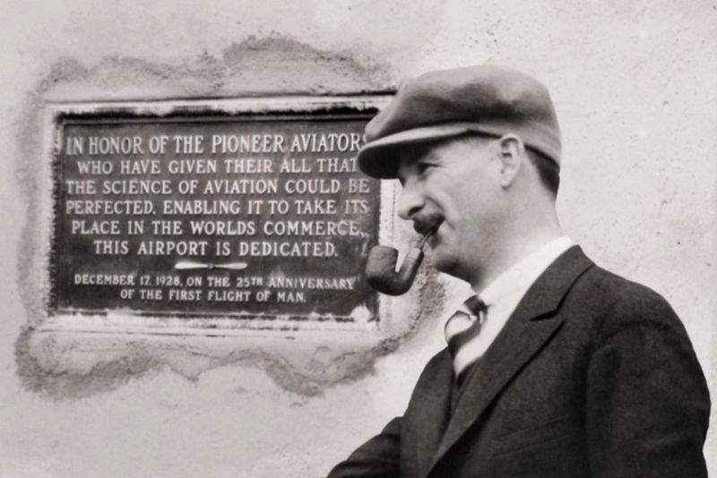 First airport manager Waldo Waterman at the dedication.. Click for full size. First airport manager Waldo Waterman at the dedication. image. Click for full size.